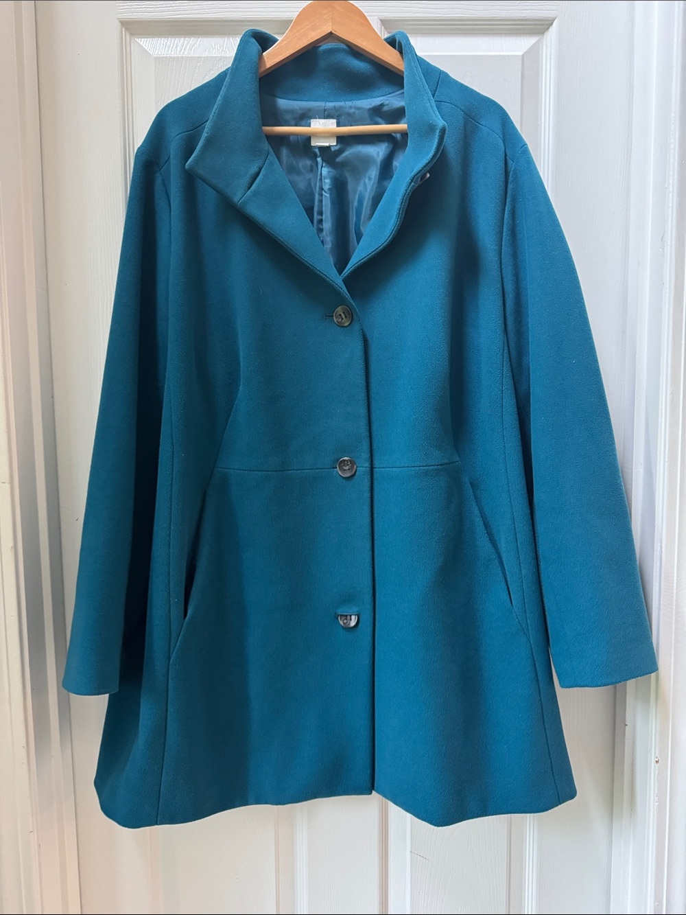 📌JJill 3X Women’s Berkshire Car Coat in Peacock Blue